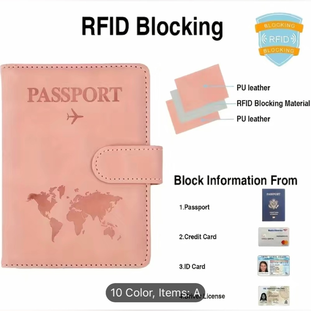 Brand New Elegant RFID Multifunctional Passport Bag, Soft PU Leather Wallet - Picture 3 of 6